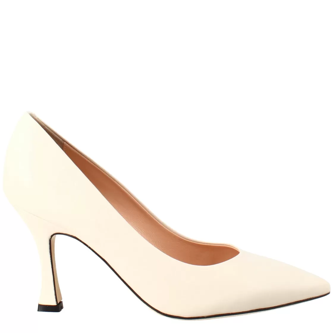 New Leonardo Shoes Décolleté Da Donna In Pelle Colore A Punta Beige