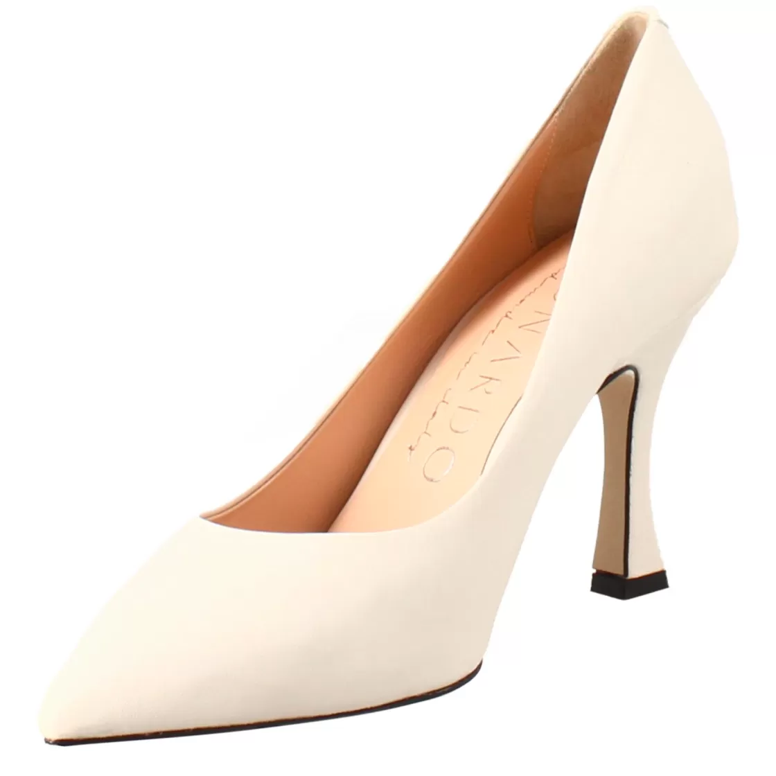 New Leonardo Shoes Décolleté Da Donna In Pelle Colore A Punta Beige