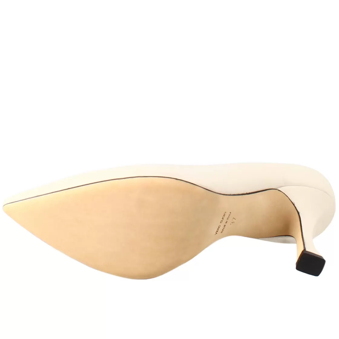 New Leonardo Shoes Décolleté Da Donna In Pelle Colore A Punta Beige