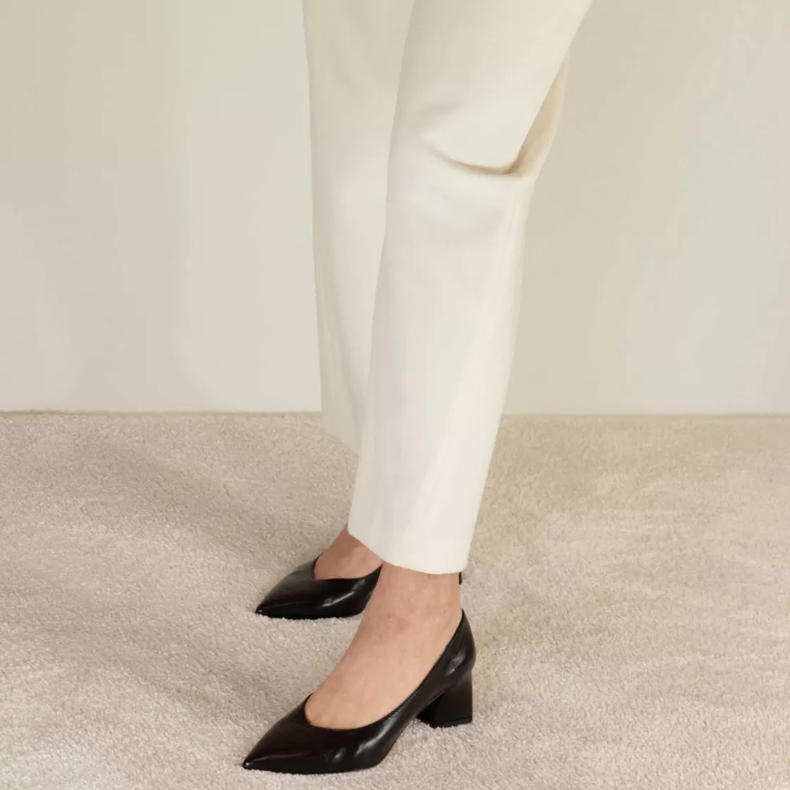 Store Leonardo Shoes Décolleté Da Donna In Pelle Colore Con Tacco Medio Nero
