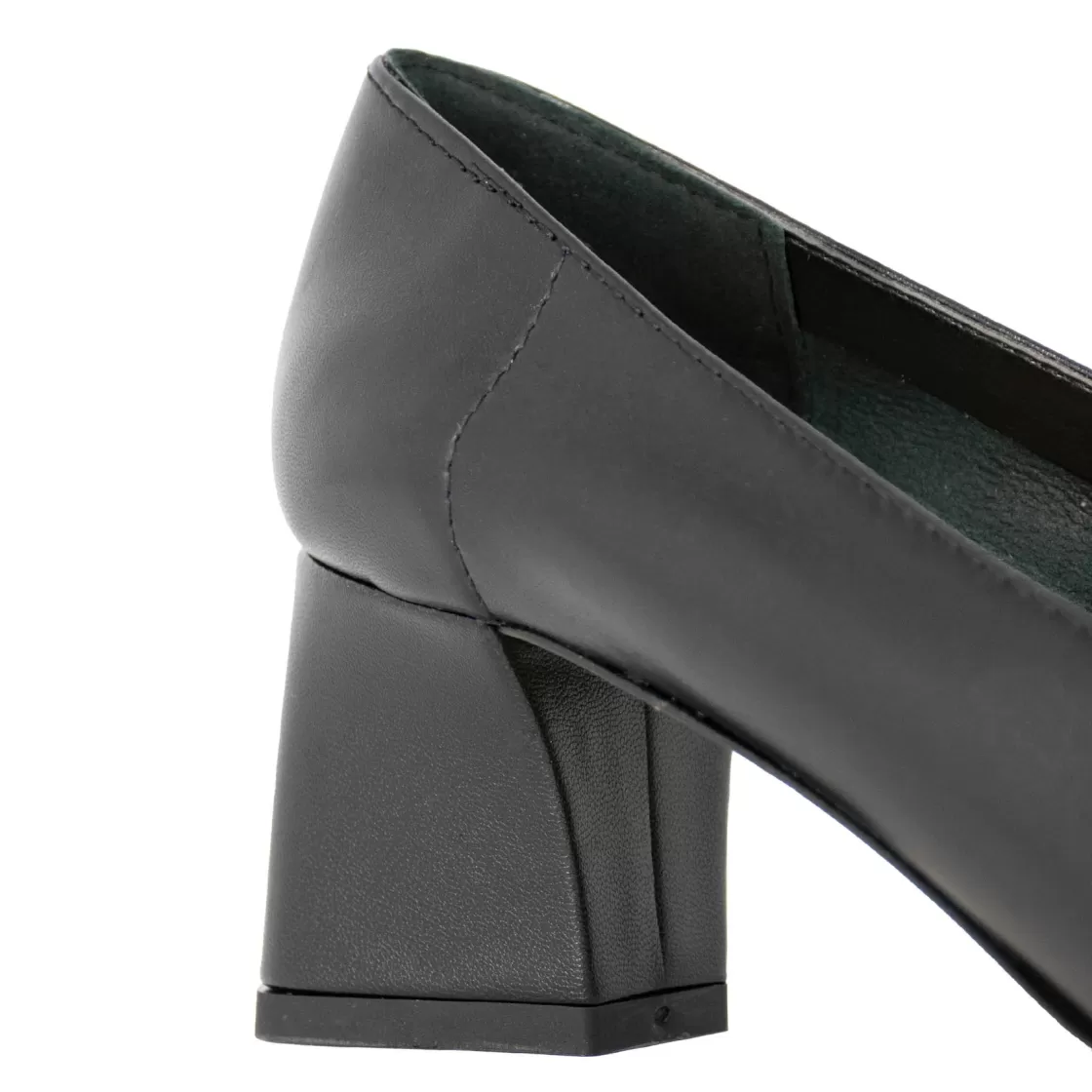 Store Leonardo Shoes Décolleté Da Donna In Pelle Colore Con Tacco Medio Nero
