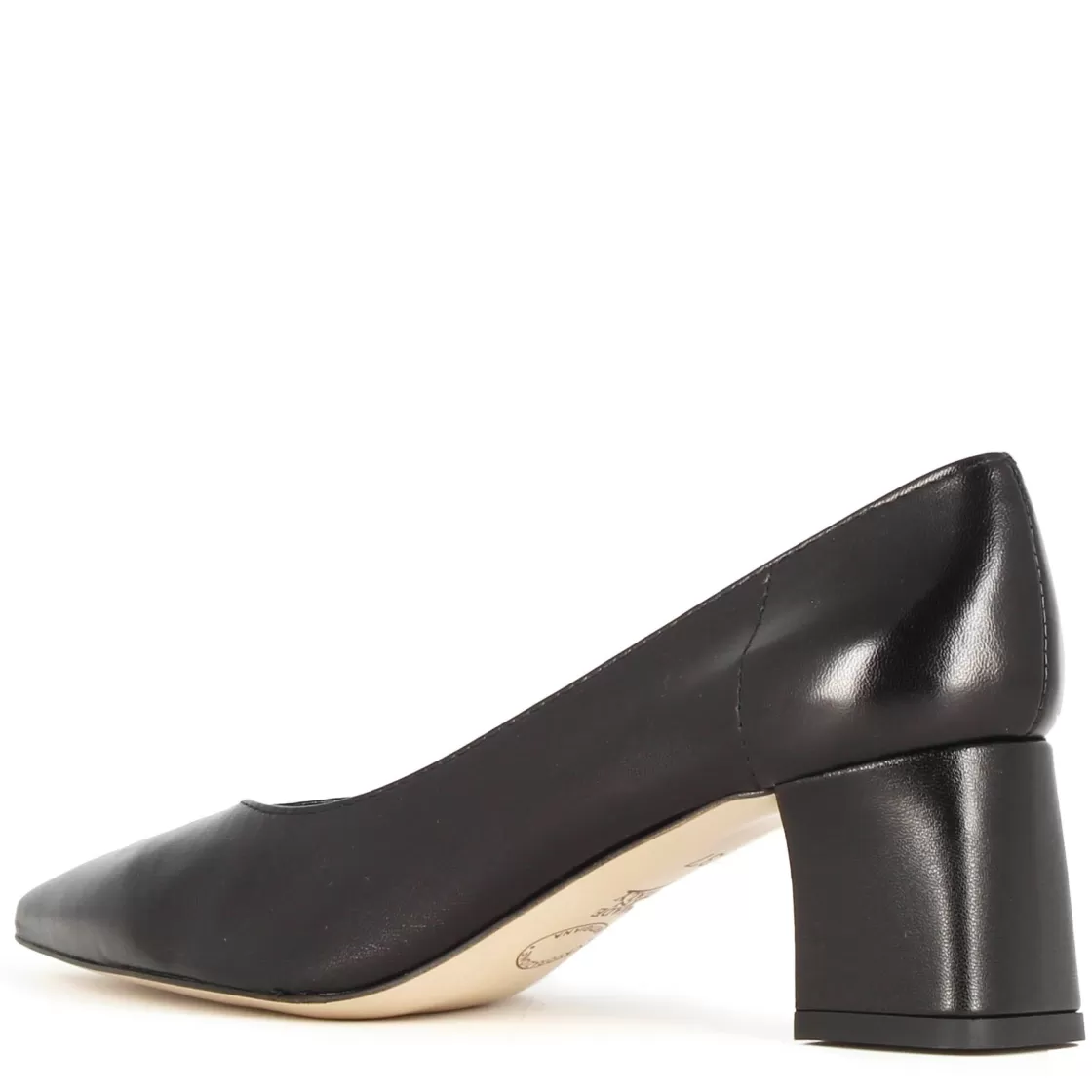 Store Leonardo Shoes Décolleté Da Donna In Pelle Colore Con Tacco Medio Nero