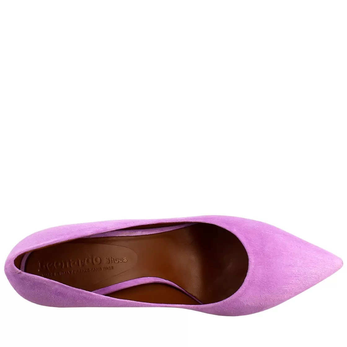 Flash Sale Leonardo Shoes Décolleté Da Donna In Pelle Scamosciata Colore A Punta Lilla