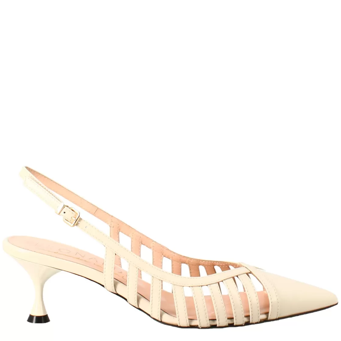 Fashion Leonardo Shoes Décolleté Da Donna In Pelle Verniciata Colore A Punta Beige