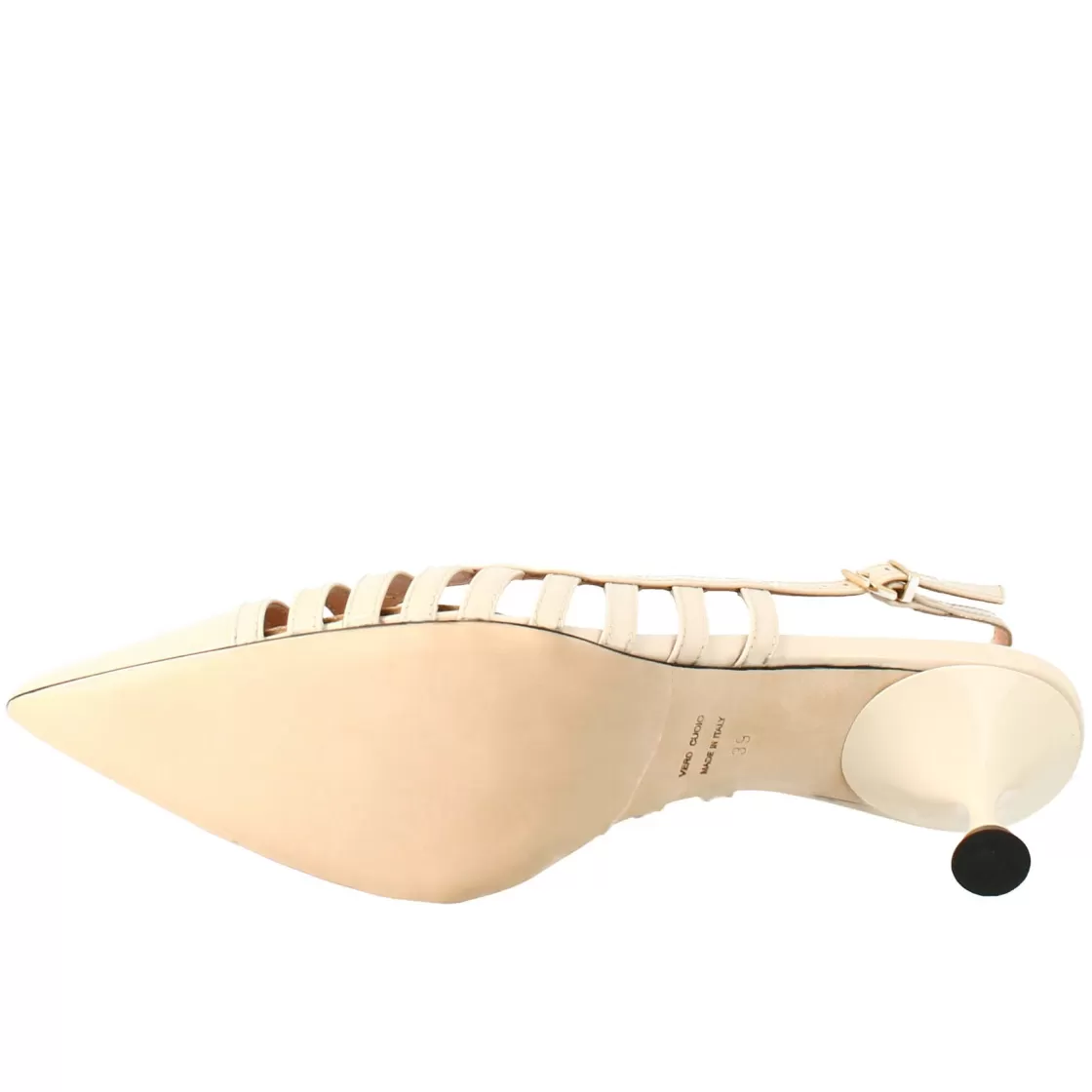 Fashion Leonardo Shoes Décolleté Da Donna In Pelle Verniciata Colore A Punta Beige
