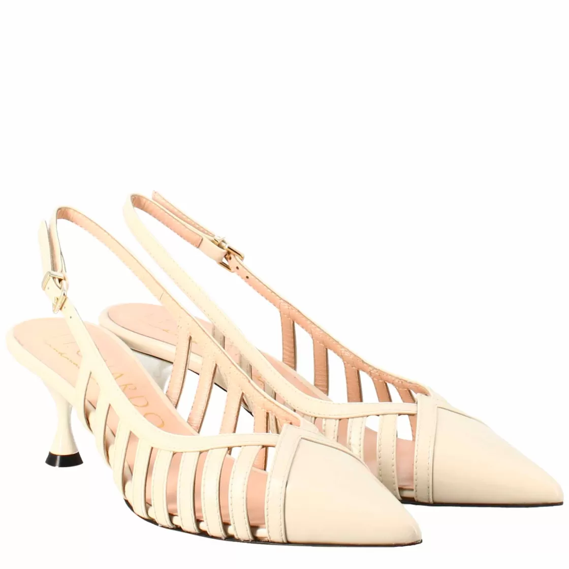 Fashion Leonardo Shoes Décolleté Da Donna In Pelle Verniciata Colore A Punta Beige