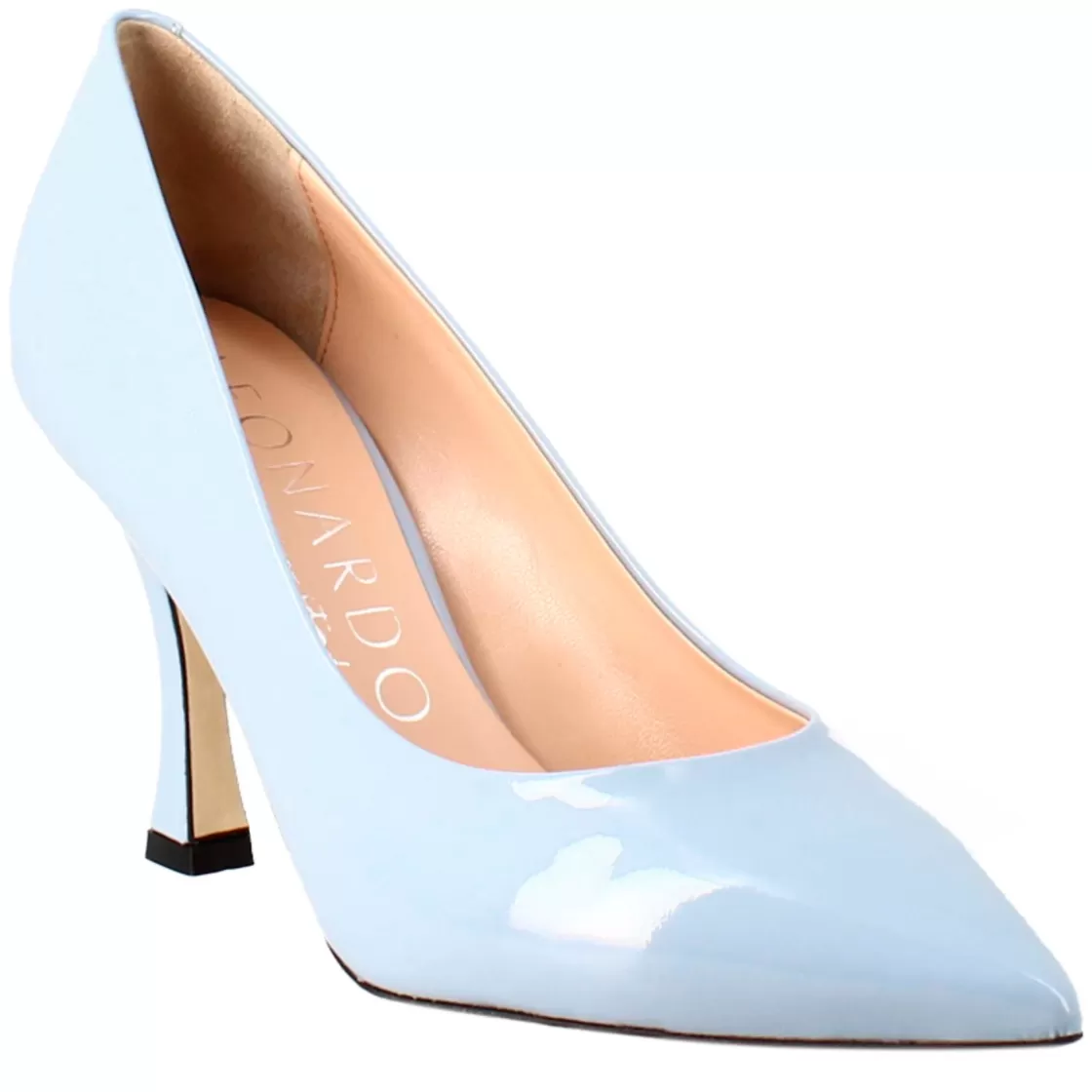 Best Sale Leonardo Shoes Décolleté Da Donna In Pelle Verniciata Colore A Punta Celeste