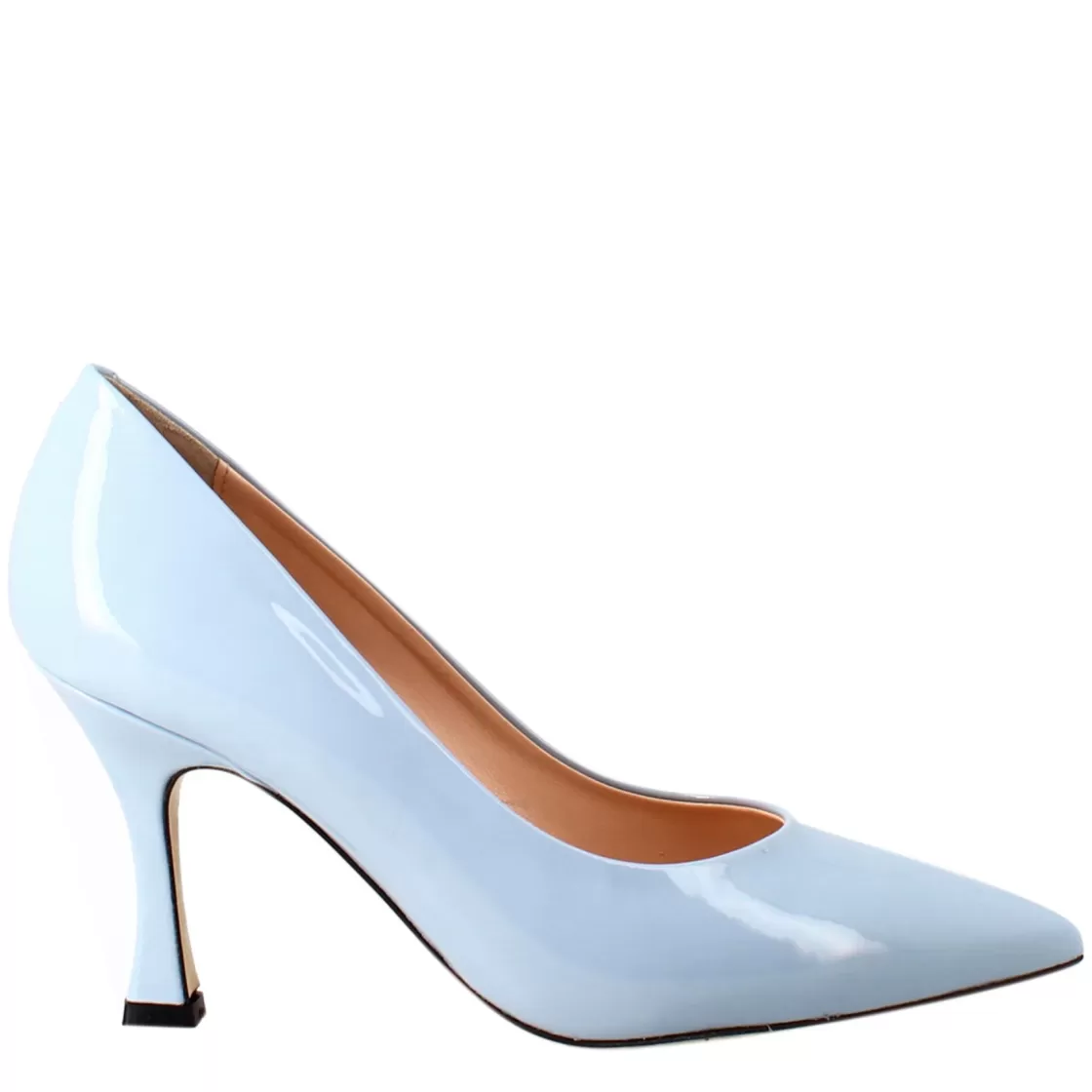 Best Sale Leonardo Shoes Décolleté Da Donna In Pelle Verniciata Colore A Punta Celeste