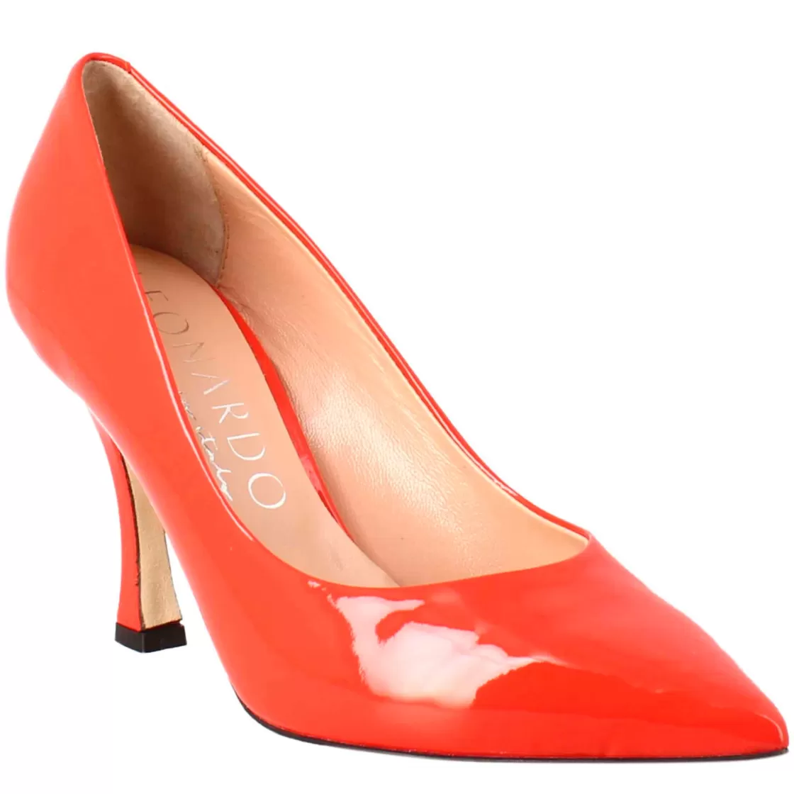 Discount Leonardo Shoes Décolleté Da Donna In Pelle Verniciata Colore A Punta Rosso