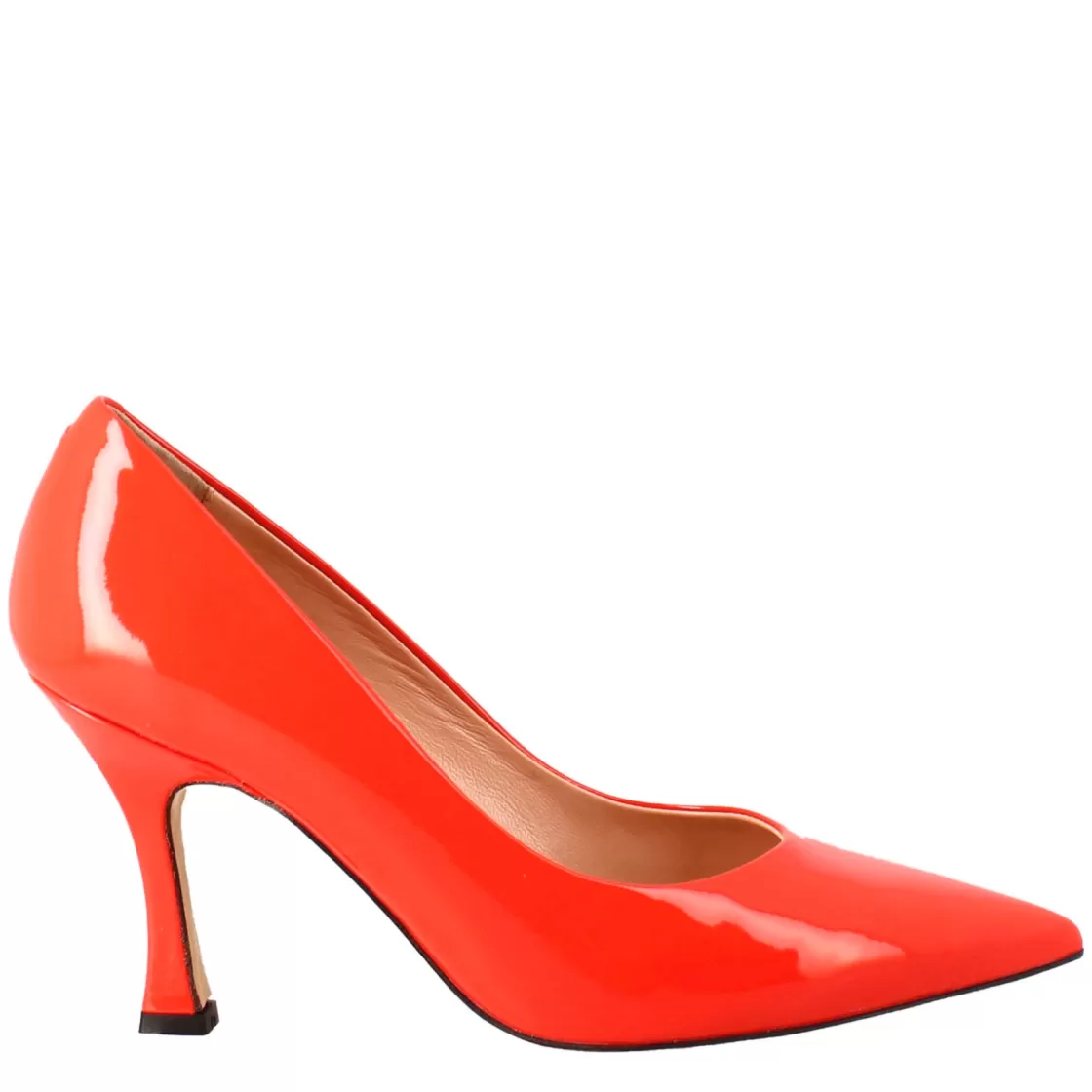 Discount Leonardo Shoes Décolleté Da Donna In Pelle Verniciata Colore A Punta Rosso