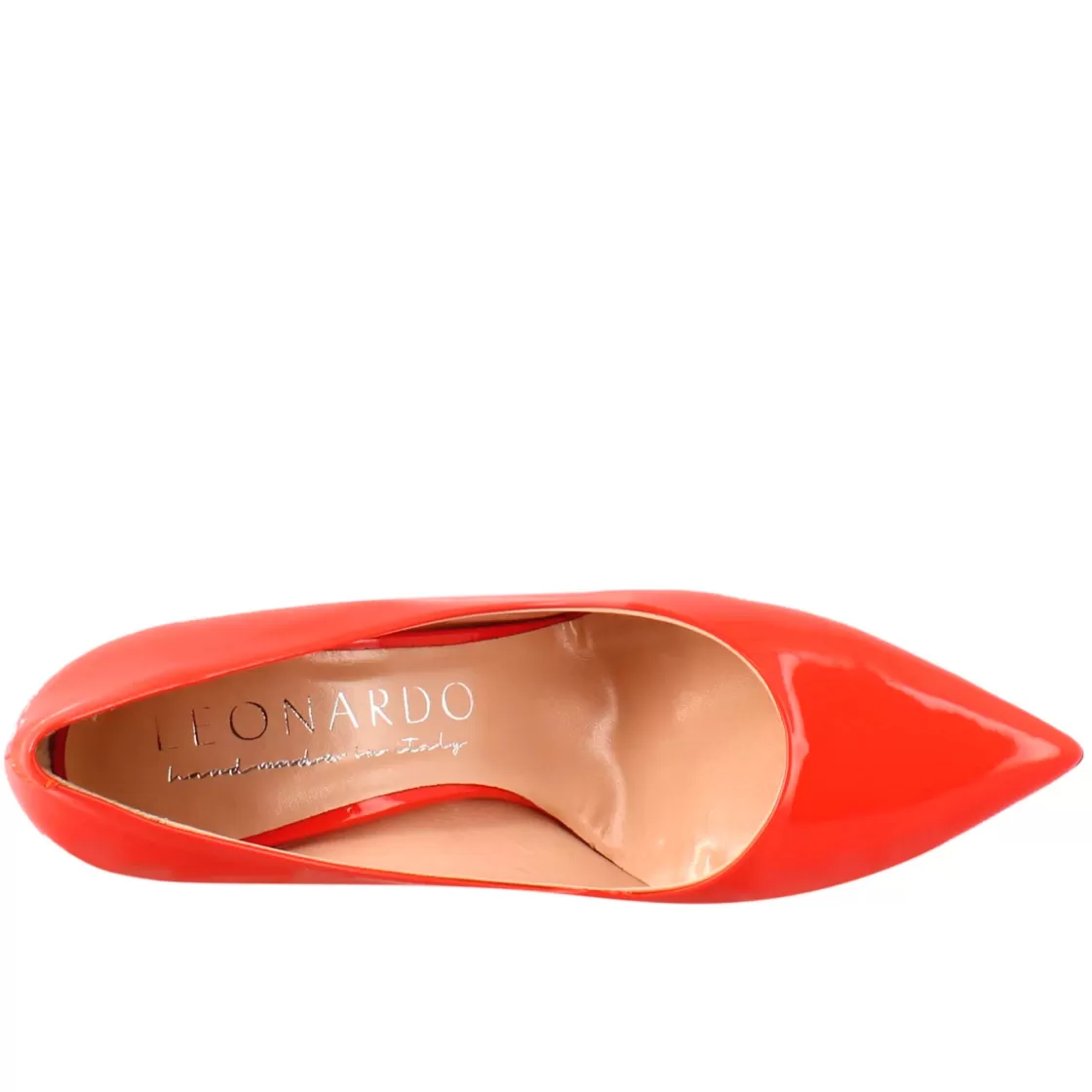 Discount Leonardo Shoes Décolleté Da Donna In Pelle Verniciata Colore A Punta Rosso