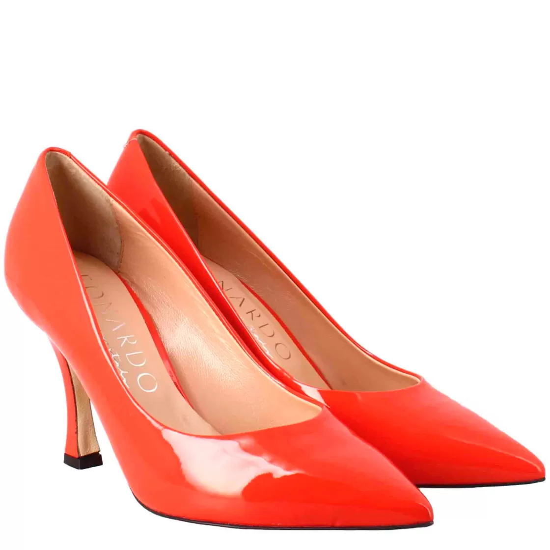 Discount Leonardo Shoes Décolleté Da Donna In Pelle Verniciata Colore A Punta Rosso