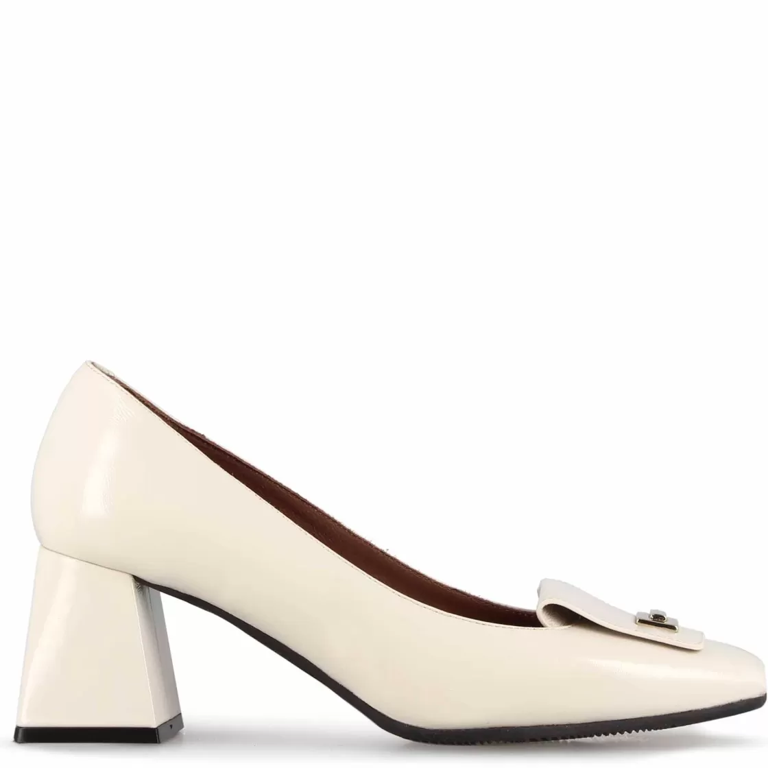 Fashion Leonardo Shoes Décolleté Elegante Da Donna In Pelle Colore E Punta Quadrata Bianco