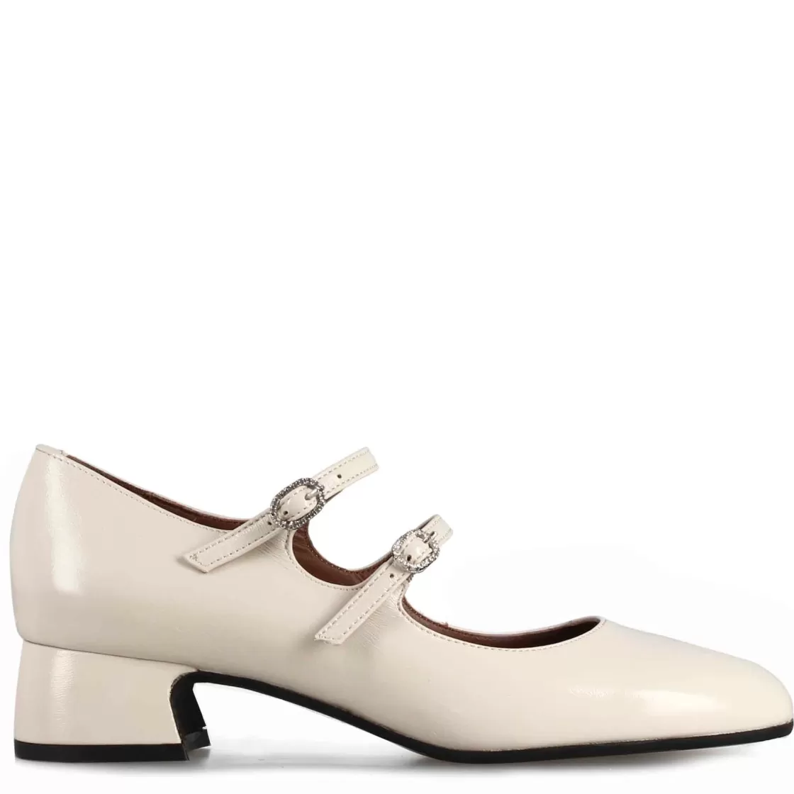 Sale Leonardo Shoes Décolleté Mary Jane In Pelle Verniciata Colore Bianco