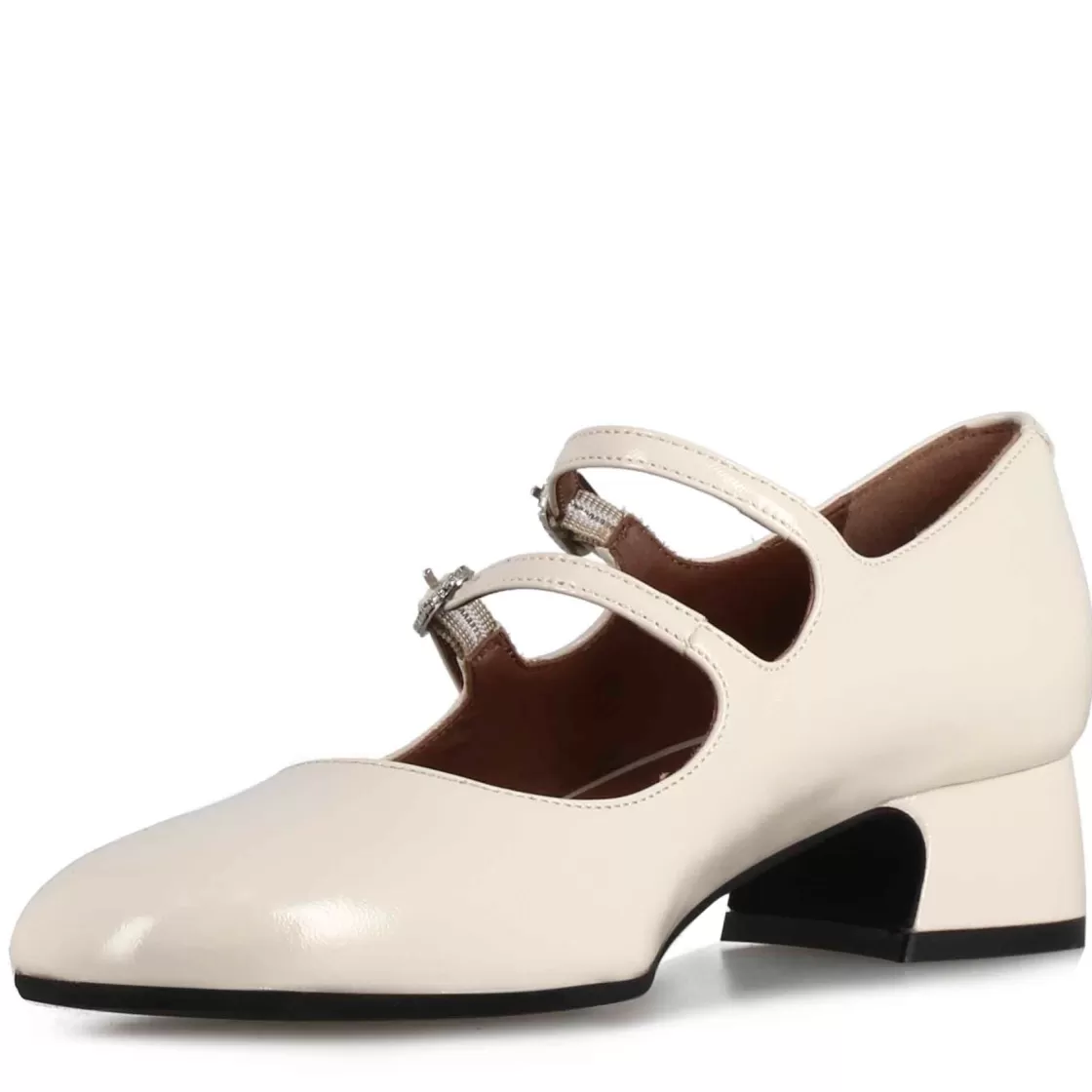 Sale Leonardo Shoes Décolleté Mary Jane In Pelle Verniciata Colore Bianco