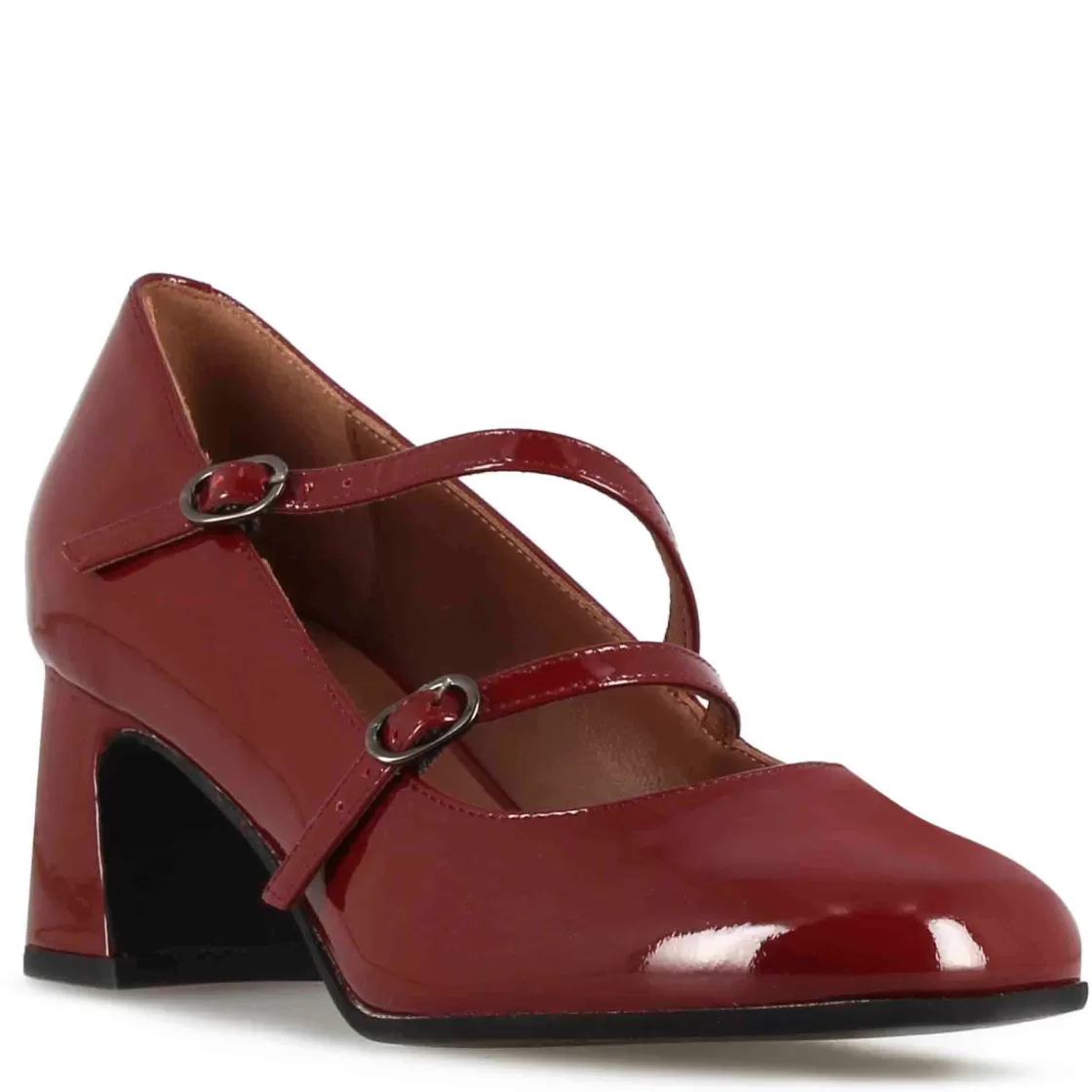 Best Leonardo Shoes Décolleté Mary Jane In Pelle Verniciata Colore Con Doppio Cinturino Bordeaux