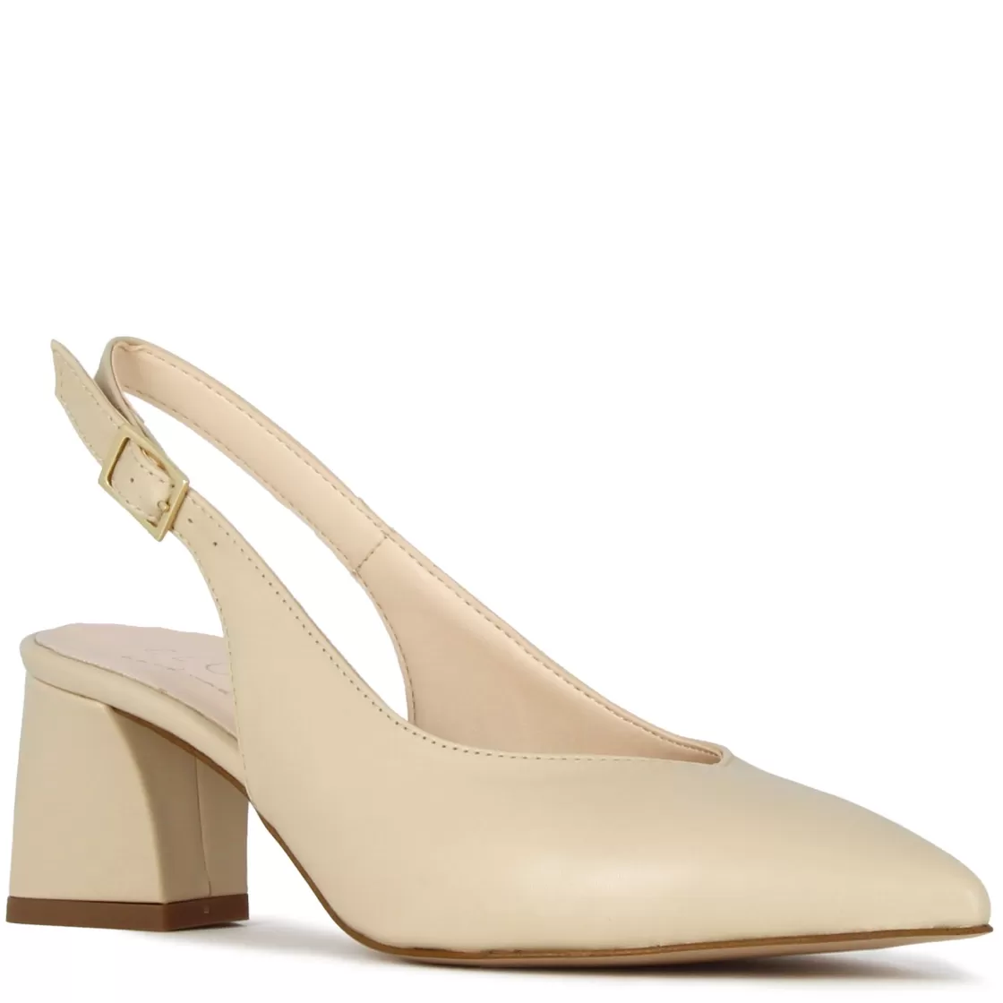 Flash Sale Leonardo Shoes Décolleté Slingback Da Donna In Pelle Colore Con Tacco Medio Beige