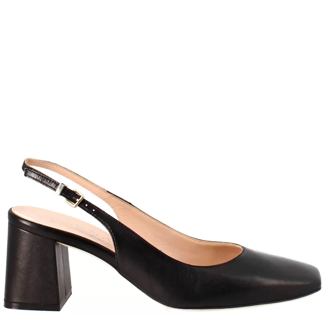 Flash Sale Leonardo Shoes Décolleté Slingback Da Donna In Pelle Colore A Punta Nero