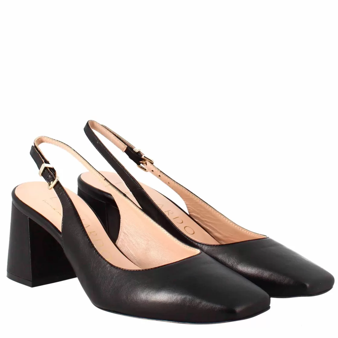 Flash Sale Leonardo Shoes Décolleté Slingback Da Donna In Pelle Colore A Punta Nero