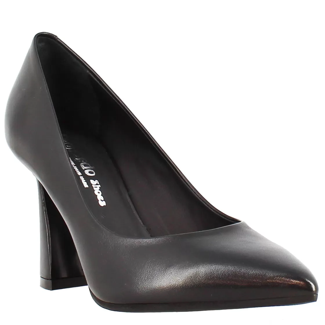 Best Leonardo Shoes Décolleté Tacco Alto In Pelle Vienna Colore Nero