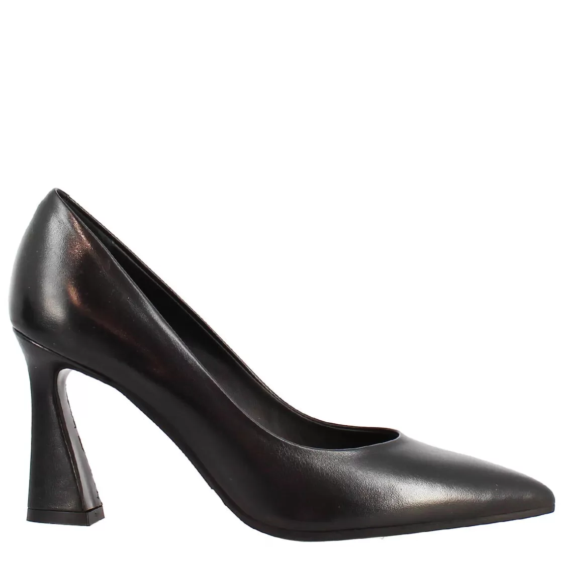 Best Leonardo Shoes Décolleté Tacco Alto In Pelle Vienna Colore Nero