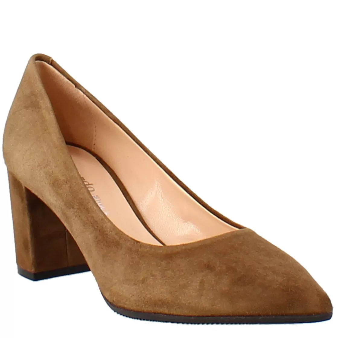 Hot Leonardo Shoes Décolletté In Camoscio Colore Con Tacco Alto Marrone