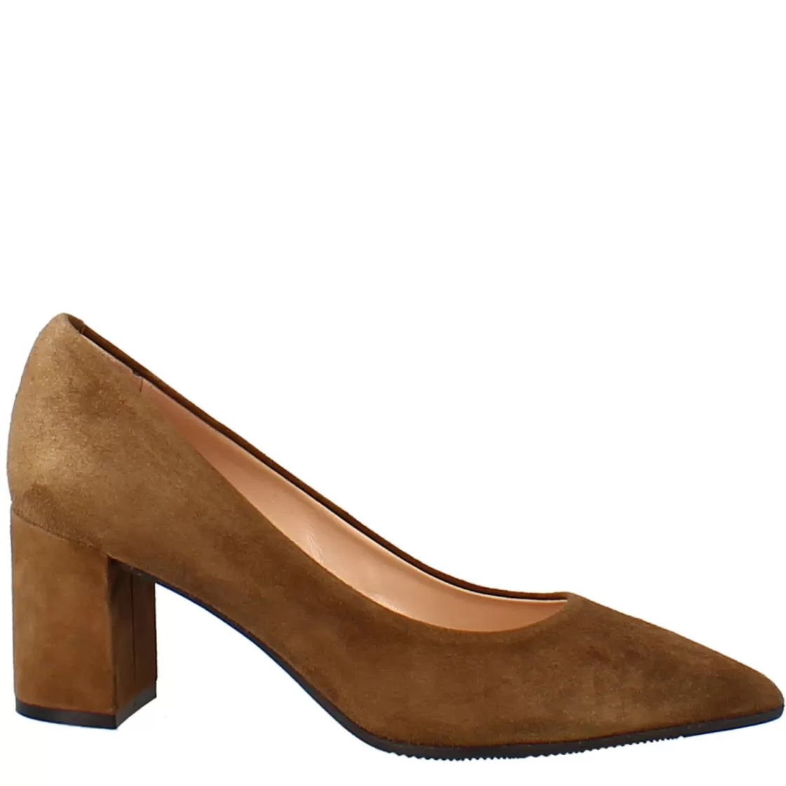 Hot Leonardo Shoes Décolletté In Camoscio Colore Con Tacco Alto Marrone