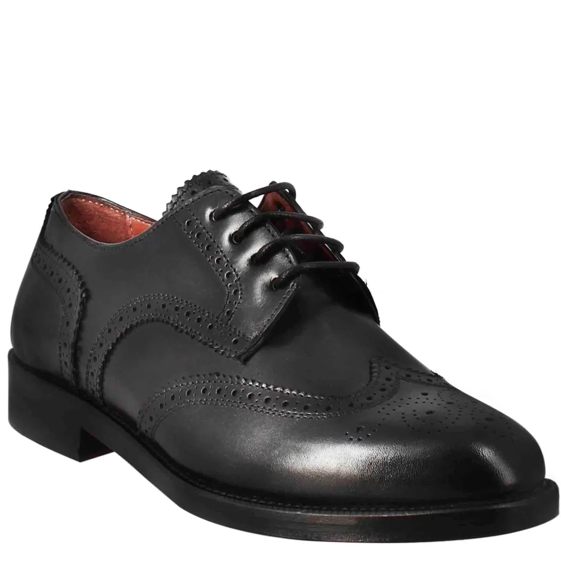 Best Leonardo Shoes Derby Da Donna Con Effetto Brogue In Pelle Colore Nero
