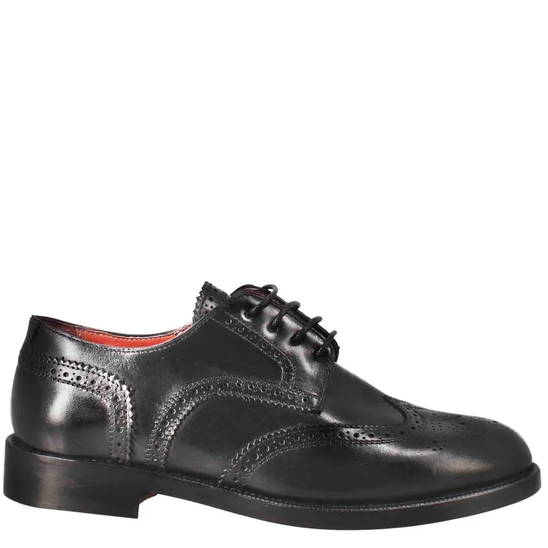 Best Leonardo Shoes Derby Da Donna Con Effetto Brogue In Pelle Colore Nero