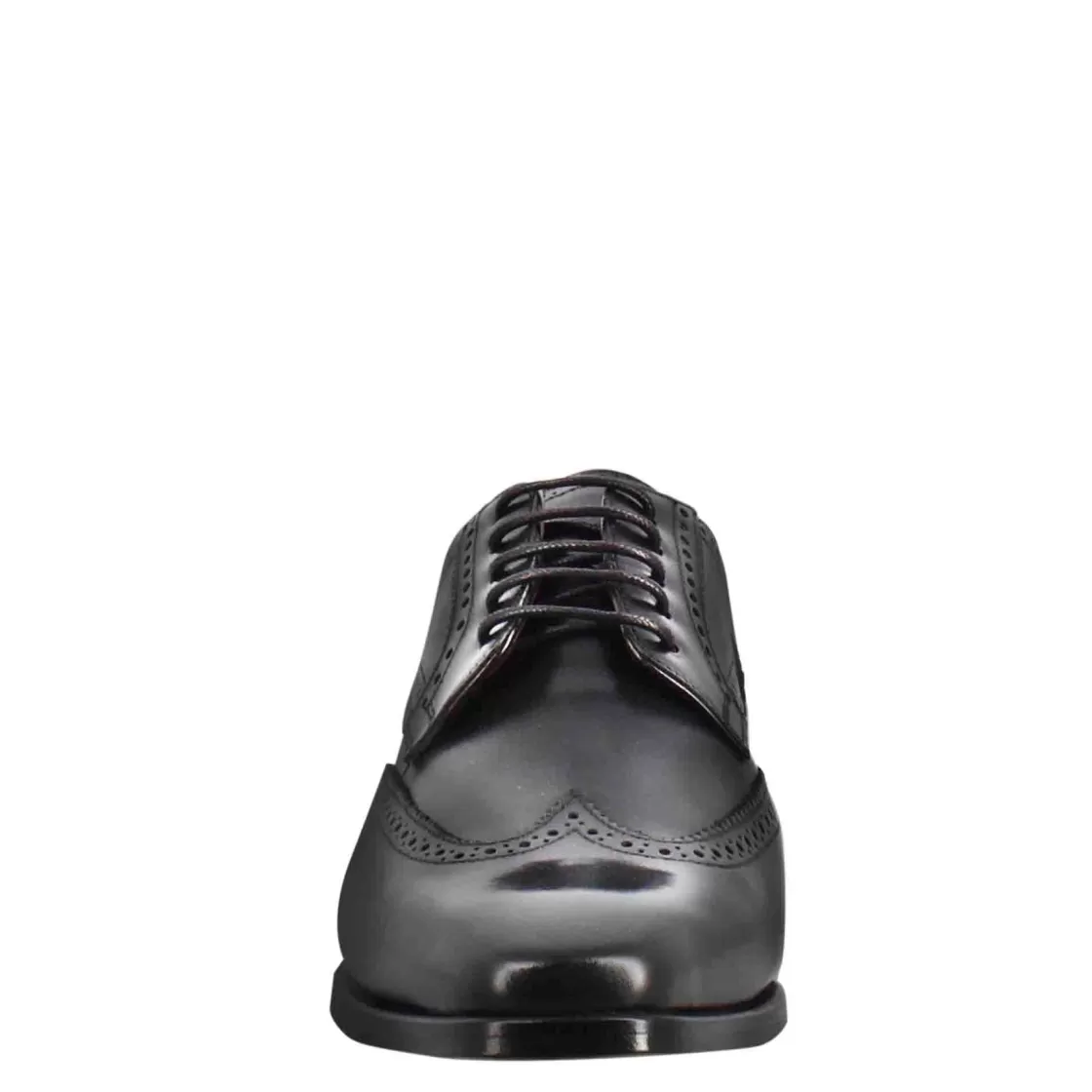 Best Leonardo Shoes Derby Da Uomo In Pelle Colore Con Coda Di Rondine E Punta Squadrata Nero