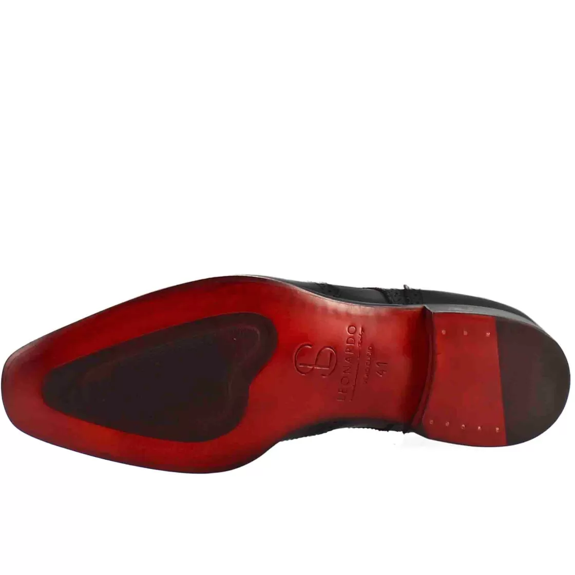 Best Leonardo Shoes Derby Da Uomo In Pelle Colore Con Coda Di Rondine E Punta Squadrata Nero