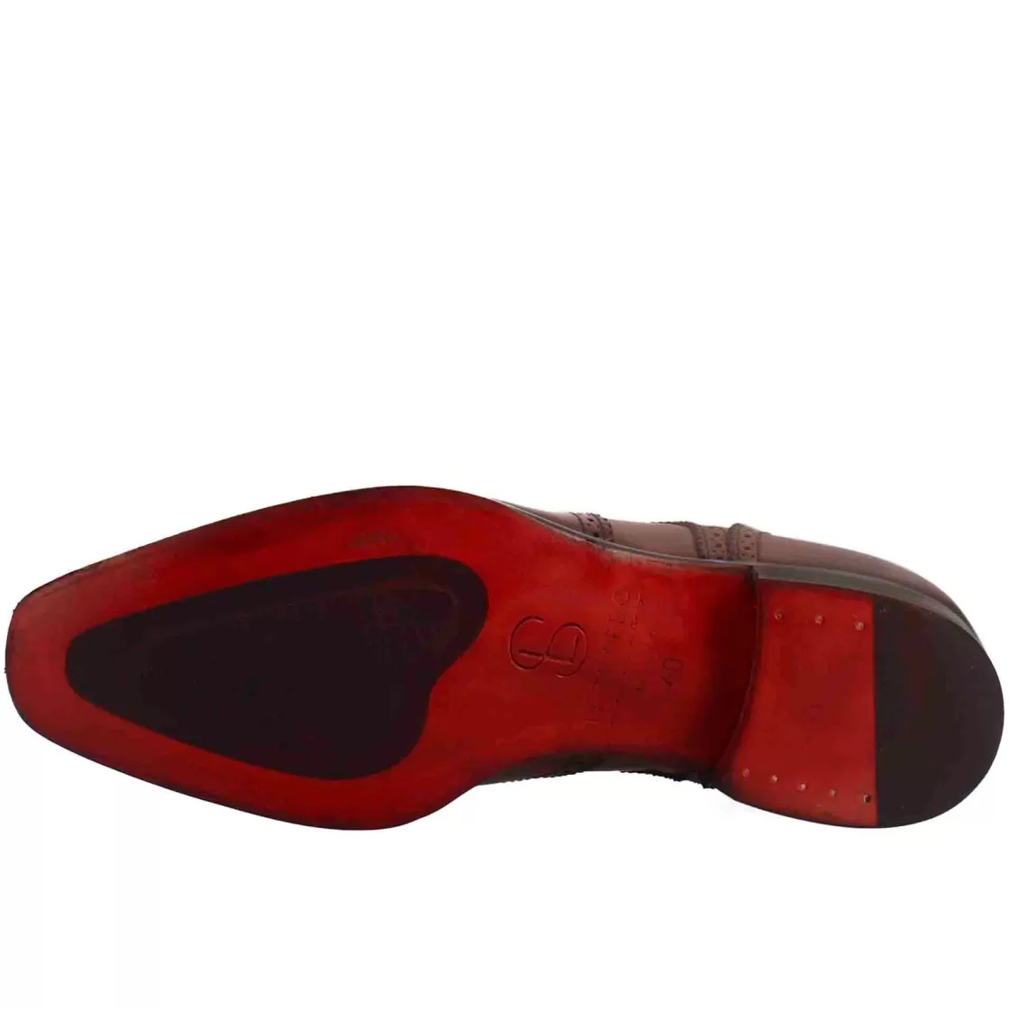 Fashion Leonardo Shoes Derby Da Uomo In Pelle Chiaro Con Coda Di Rondine E Punta Squadrata Marrone