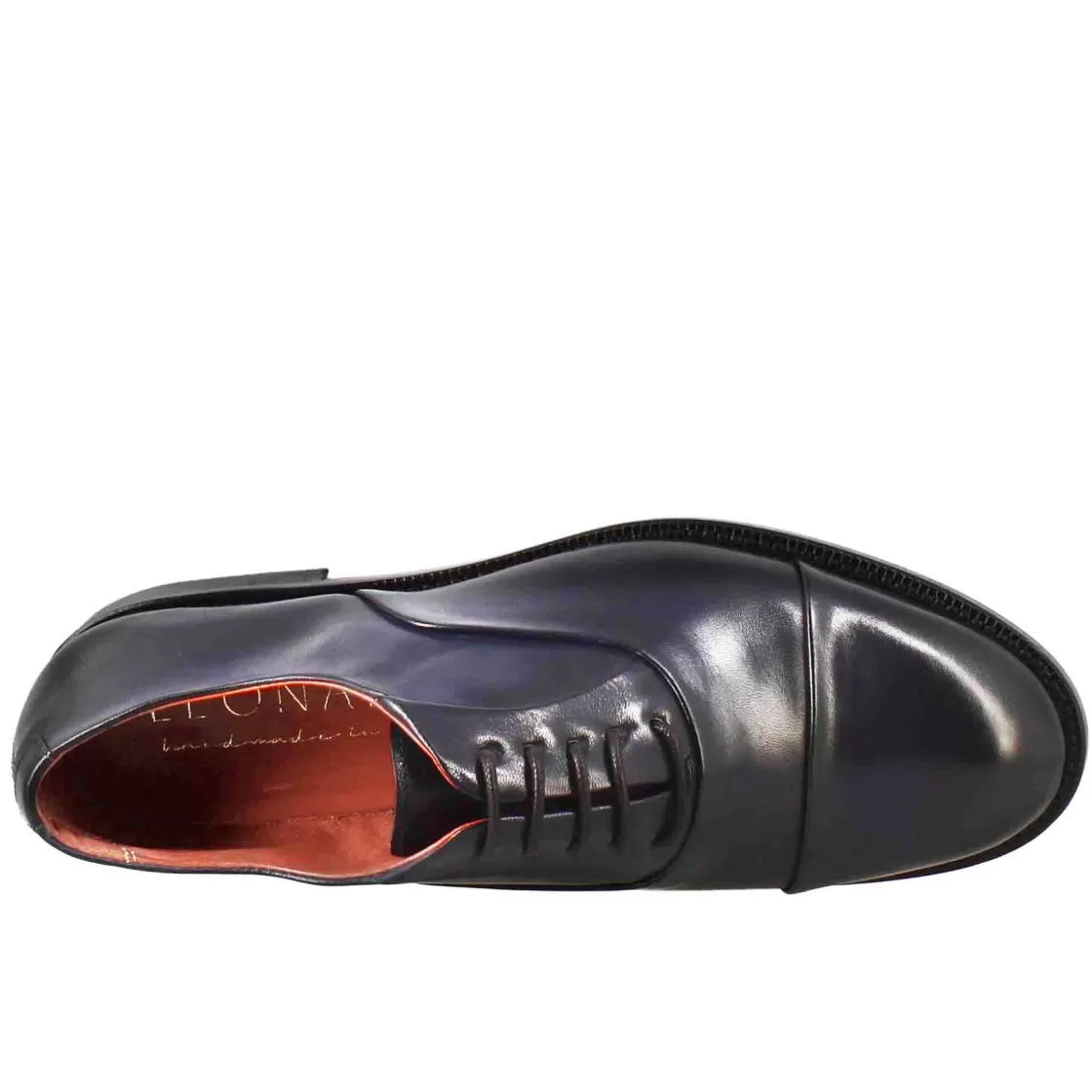 Discount Leonardo Shoes Francesina Da Donna Con Cucitura Sulla Punta In Pelle Colore Blu