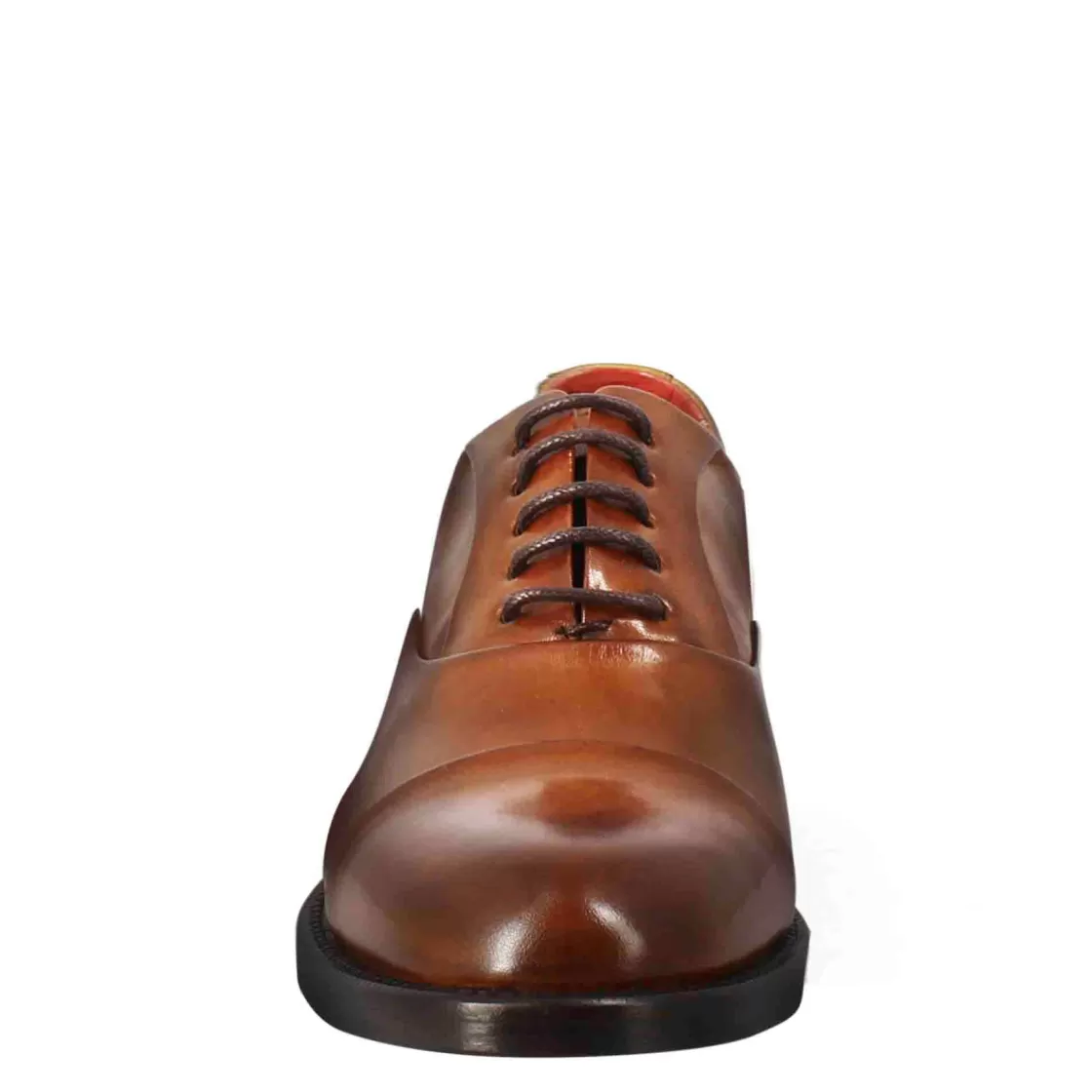 Cheap Leonardo Shoes Francesina Da Donna Con Cucitura Sulla Punta In Pelle Colore Chiaro Marrone