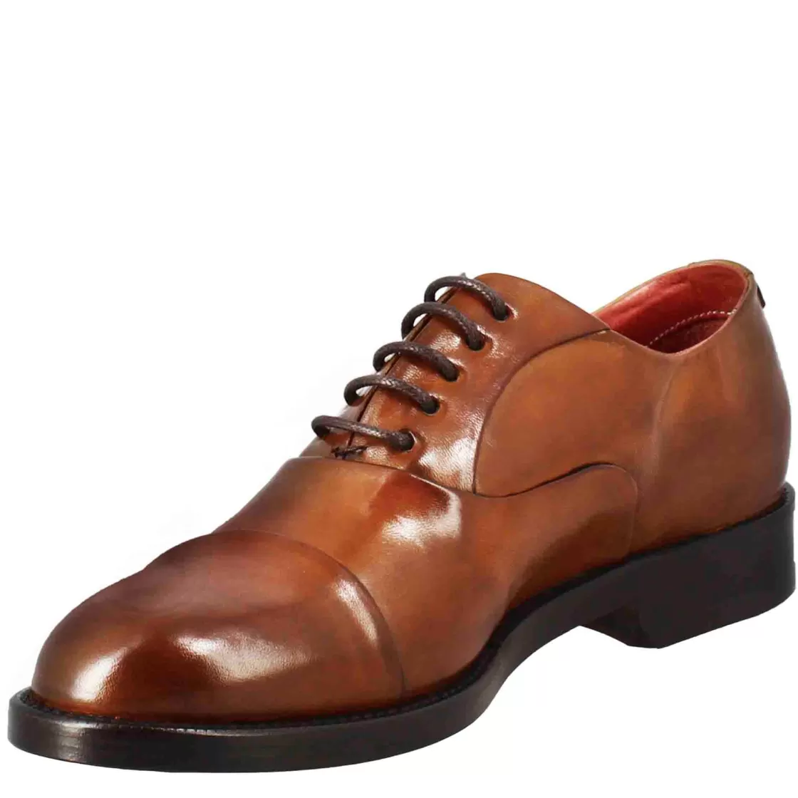 Cheap Leonardo Shoes Francesina Da Donna Con Cucitura Sulla Punta In Pelle Colore Chiaro Marrone