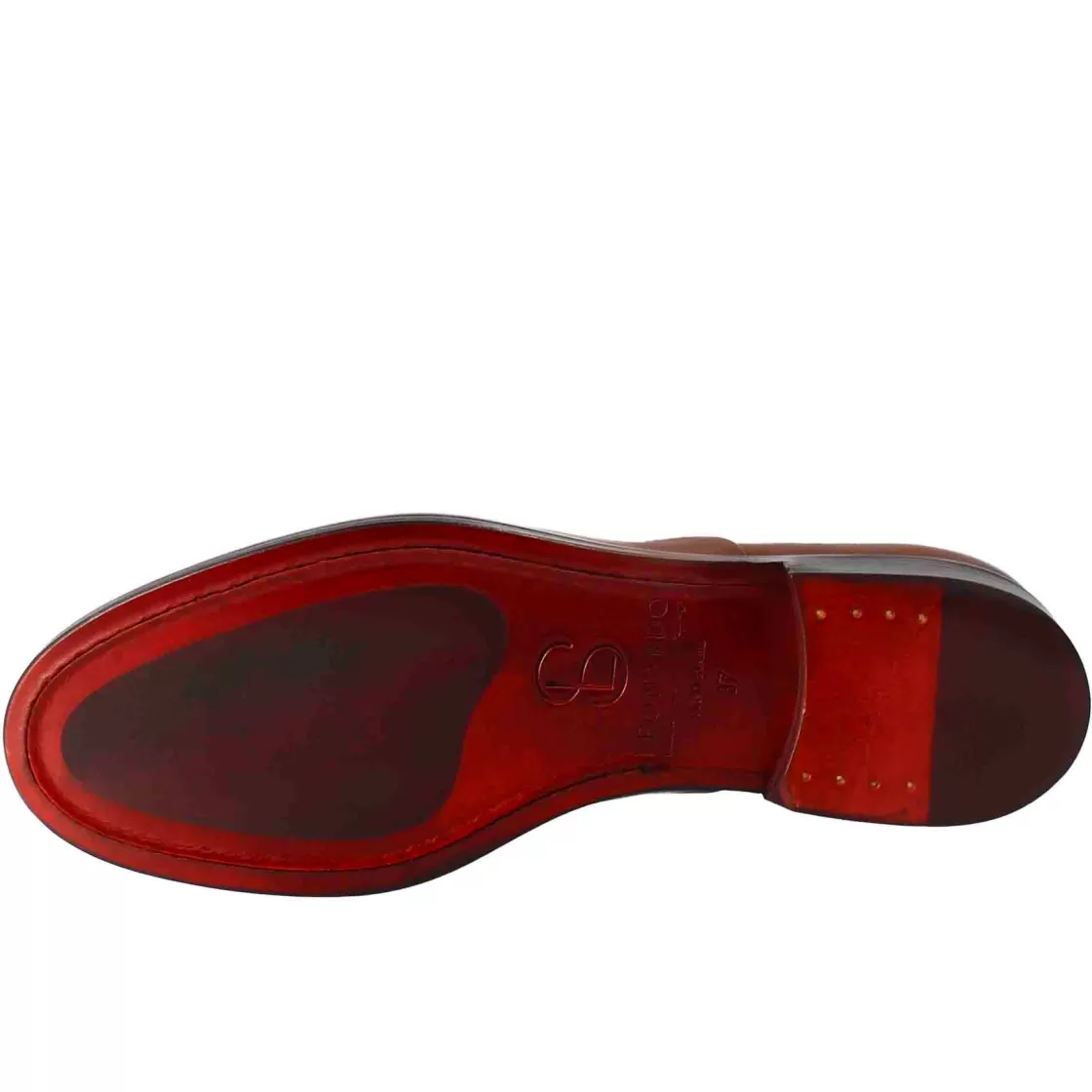 Cheap Leonardo Shoes Francesina Da Donna Con Cucitura Sulla Punta In Pelle Colore Chiaro Marrone