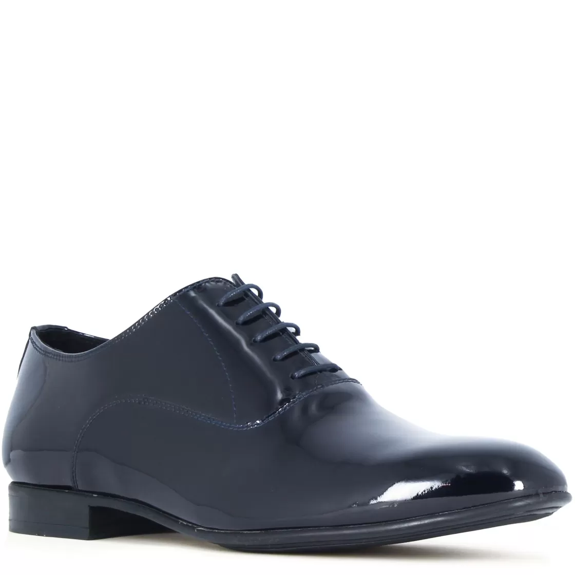 Fashion Leonardo Shoes Francesina Elegante Da Uomo In Pelle Verniciata Colore Da Cerimonia Blu