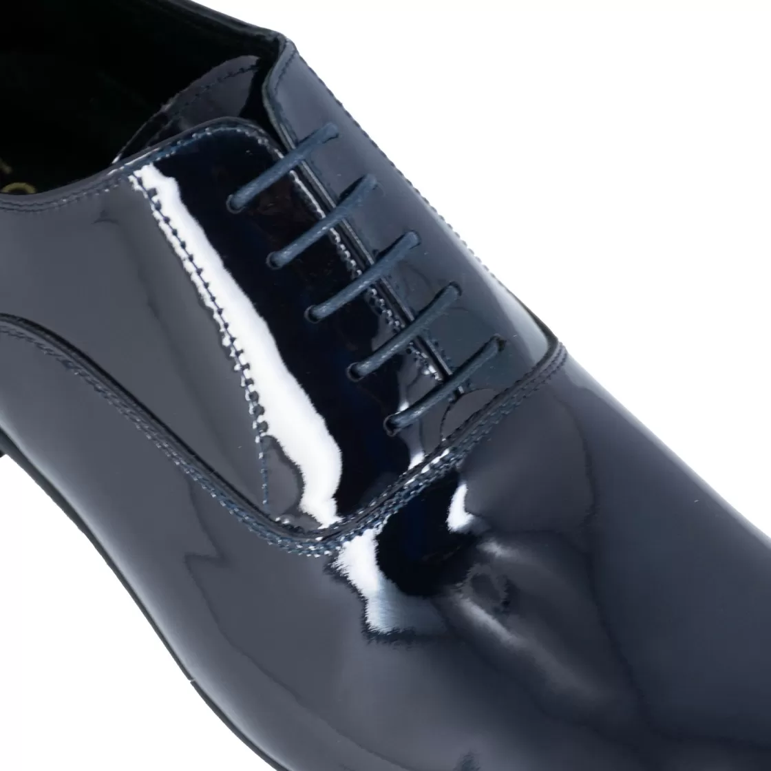Fashion Leonardo Shoes Francesina Elegante Da Uomo In Pelle Verniciata Colore Da Cerimonia Blu