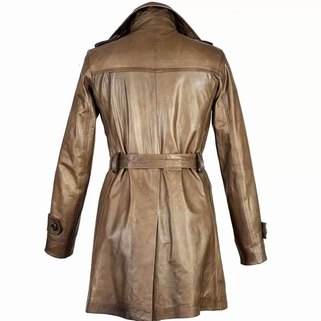Outlet Leonardo Shoes Giacca Da Donna Stile Trench In Pelle Alta Qualità Colore Marrone