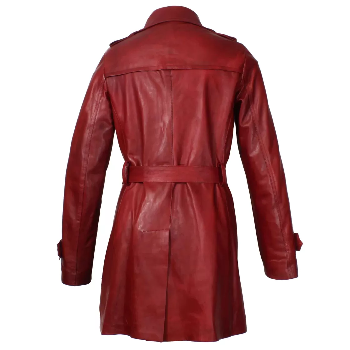 Online Leonardo Shoes Giacca Da Donna Stile Trench In Pelle Alta Qualità Colore Rosso
