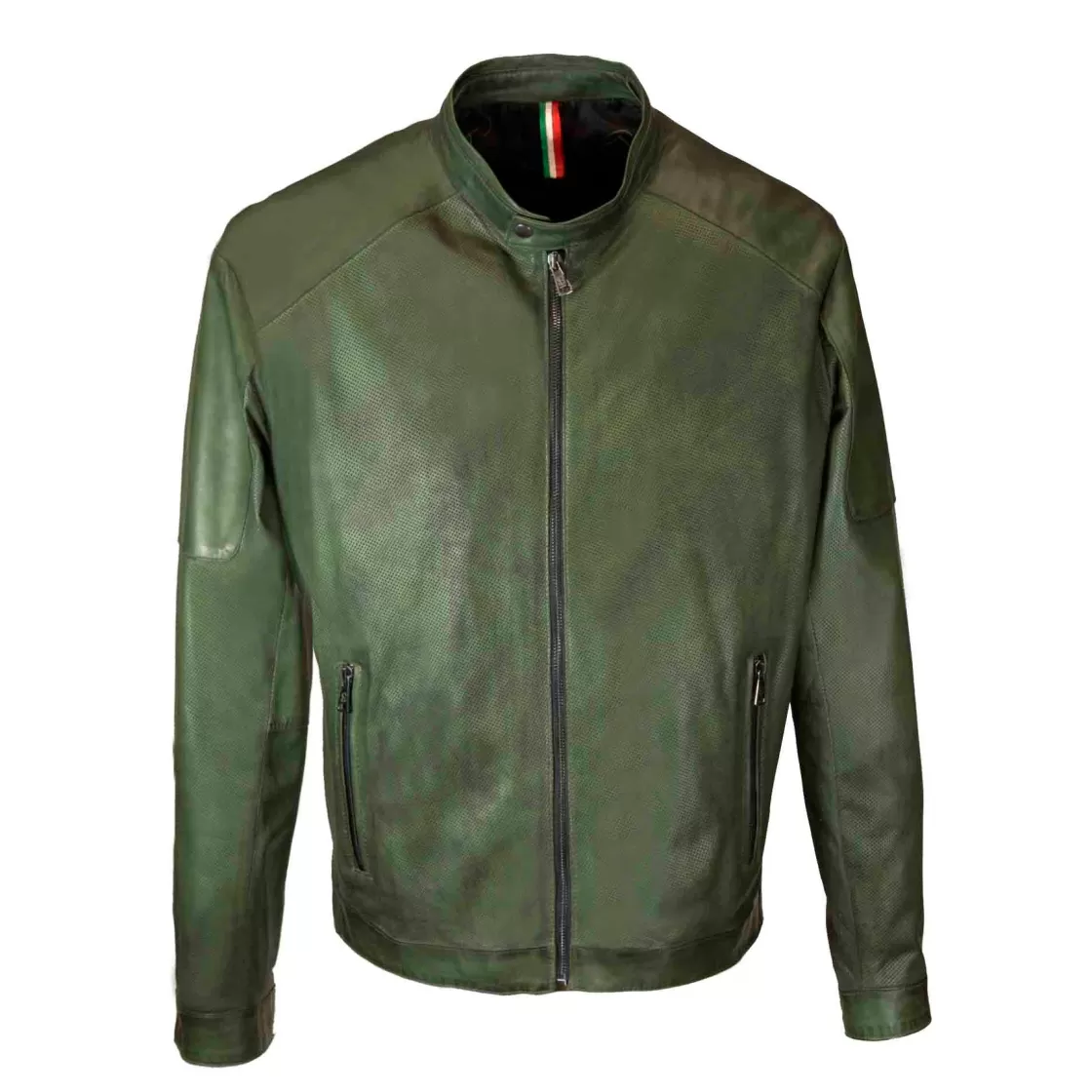 Clearance Leonardo Shoes Giacca Da Uomo In Pelle Colore Conciata Al Vegetale Verde