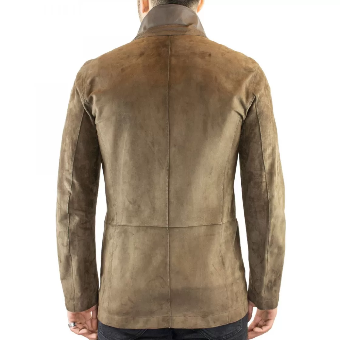 Discount Leonardo Shoes Giacca Elegante Reversibile Da Uomo Fatta A Mano In Pelle Di Renna E Agnello Taupe Con Bottoni Marrone Chiaro