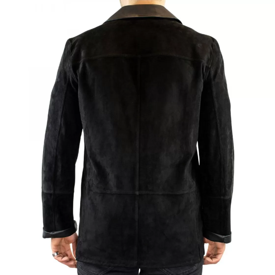 Sale Leonardo Shoes Giacca Formale Reversibile Da Uomo Fatta A Mano In Pelle Di Renna E Agnello Nera Nero
