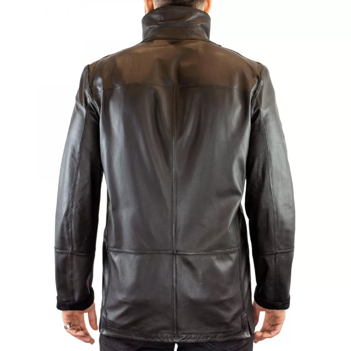 Sale Leonardo Shoes Giacca Formale Reversibile Da Uomo Fatta A Mano In Pelle Di Renna E Agnello Nera Nero