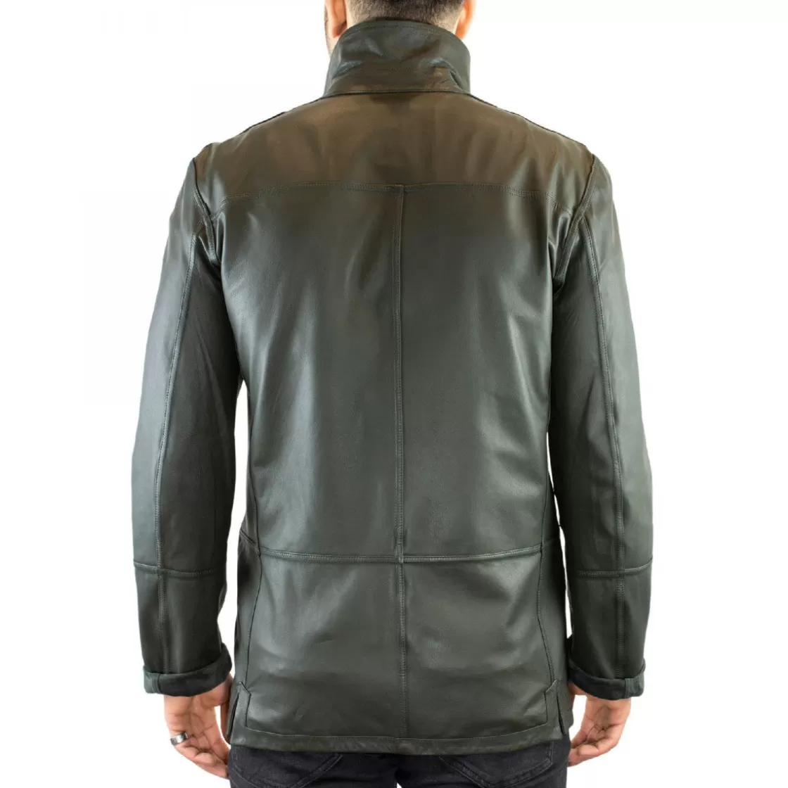 Store Leonardo Shoes Giacca Formale Reversibile Da Uomo Fatta A Mano In Pelle Di Renna E Agnello Verde