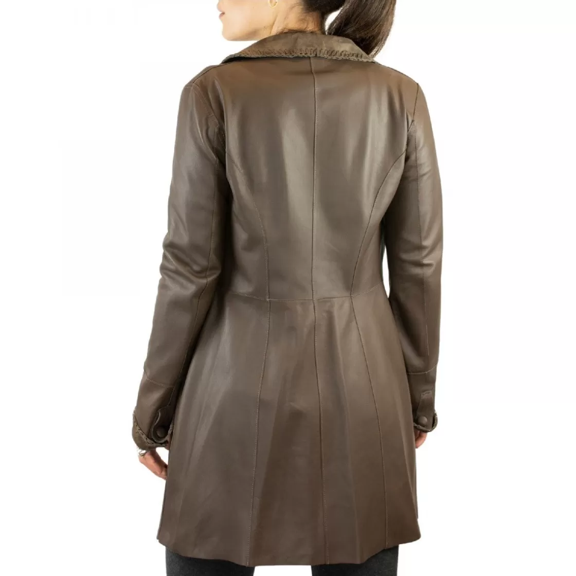 Outlet Leonardo Shoes Giacca Reversibile Da Donna Fatta A Mano In Pelle Di Renna E Di Agnello Grigia Grigio