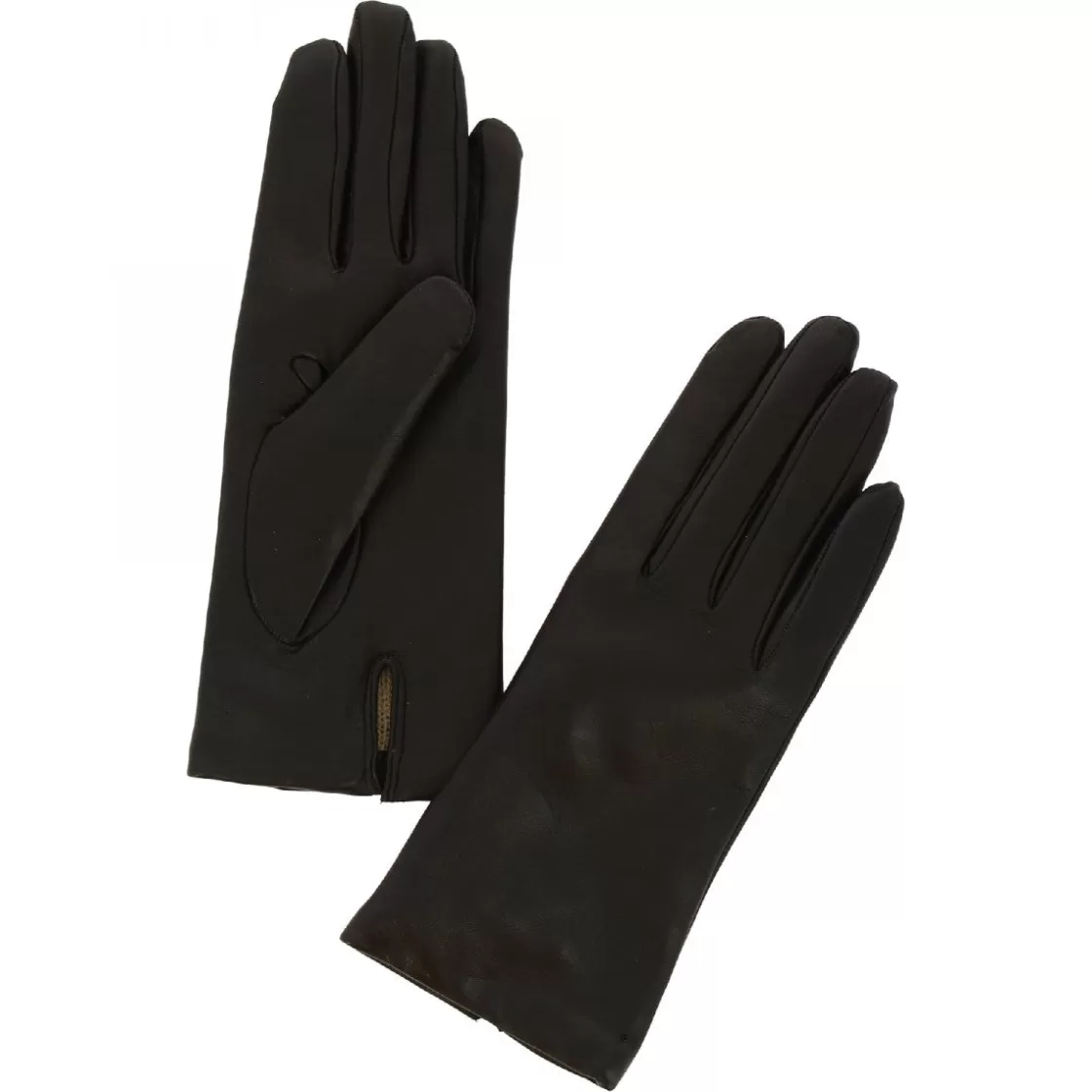 New Leonardo Shoes Guanti Classici Da Donna Fatti A Mano In Nappa Nera Foderati In Cashmere Nero