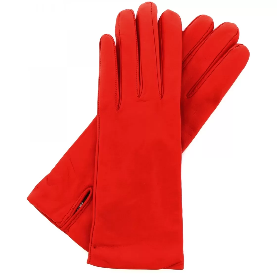 Best Sale Leonardo Shoes Guanti Classici Da Donna Fatti A Mano In Nappa Rossa Foderati In Cashmere Rosso