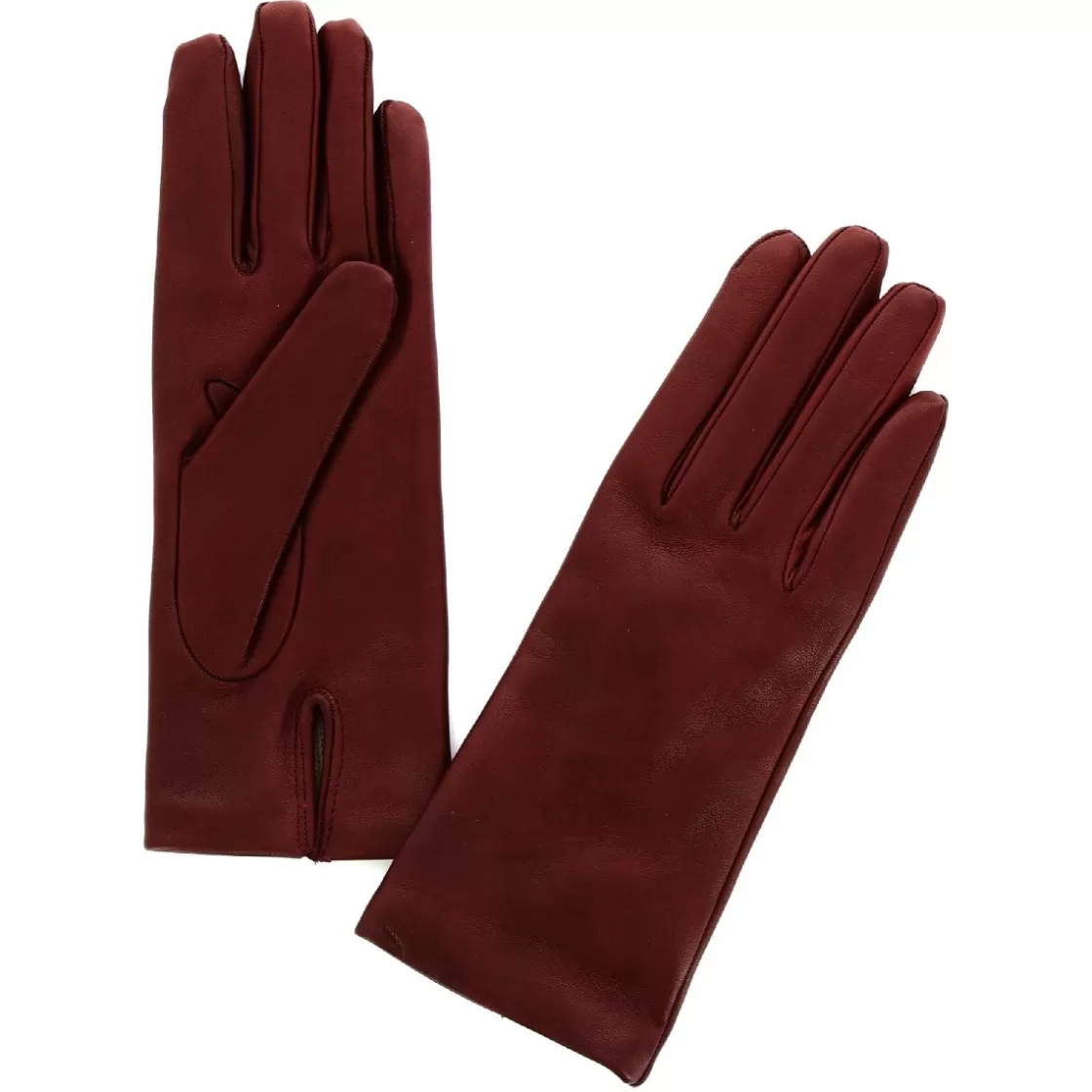 Shop Leonardo Shoes Guanti Da Donna Classici Fatti A Mano In Nappa Foderati In Cashmere Bordeaux
