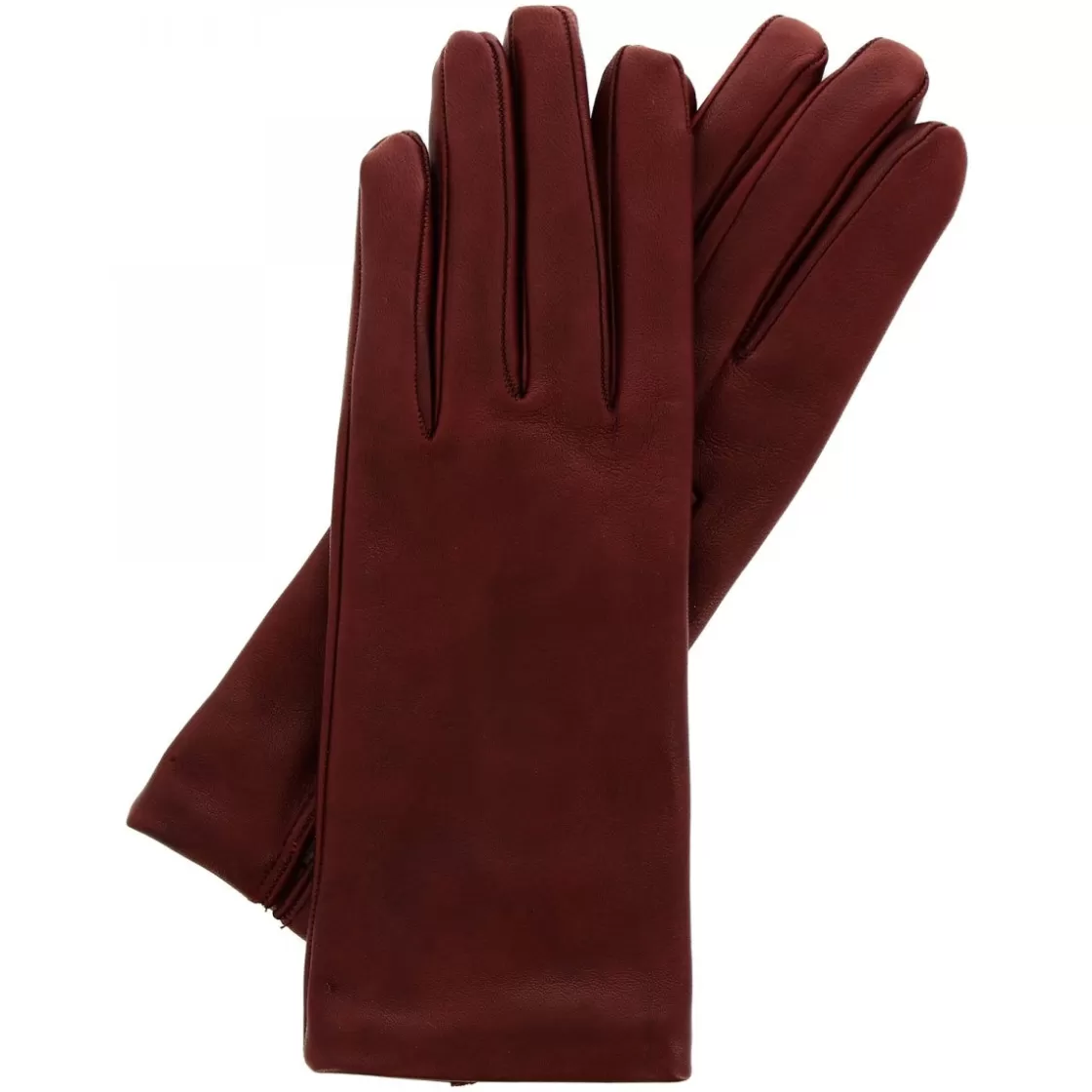 Shop Leonardo Shoes Guanti Da Donna Classici Fatti A Mano In Nappa Foderati In Cashmere Bordeaux